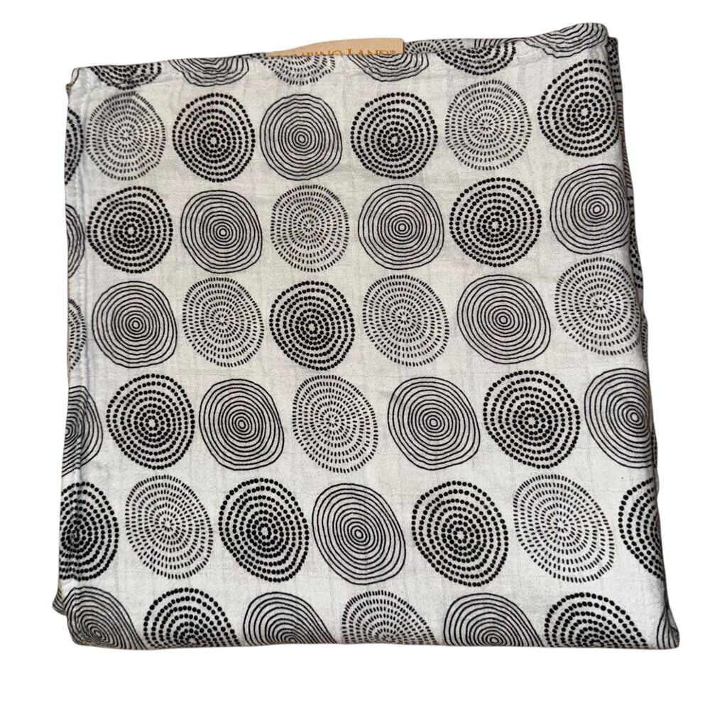 Bambino Land‎ Bamboo Blend Swaddle Baby Blanket Boho 45"x50" Soft Muslin Neutral